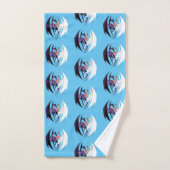 Draken houden van hart blauw bad handdoek (Handdoek)