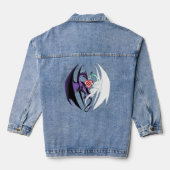 Draken houden van hart blauw denim jacket (Achterkant)