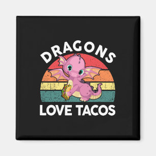 Draken houden van Taco Shirt Cinco Mayo Funny Mexi Magneet