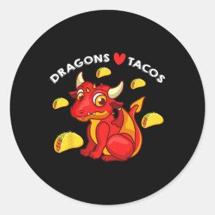 Draken houden van Tacos Schattigee Dragon Lover Me Ronde Sticker