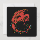 Draken Kerstmis Feestdagenkaart (Voorkant)