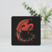 Draken Kerstmis Feestdagenkaart (Staand voorkant)