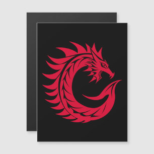 Draken Letter C, Draken Alfabet, Monogram Magnetische Uitnodiging