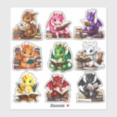 Draken lezen Stickers (Vel)