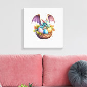Draken Pasen Dag Loves Verzamelen Paaseieren Dra Canvas Afdruk (Insitu (Woonkamer))