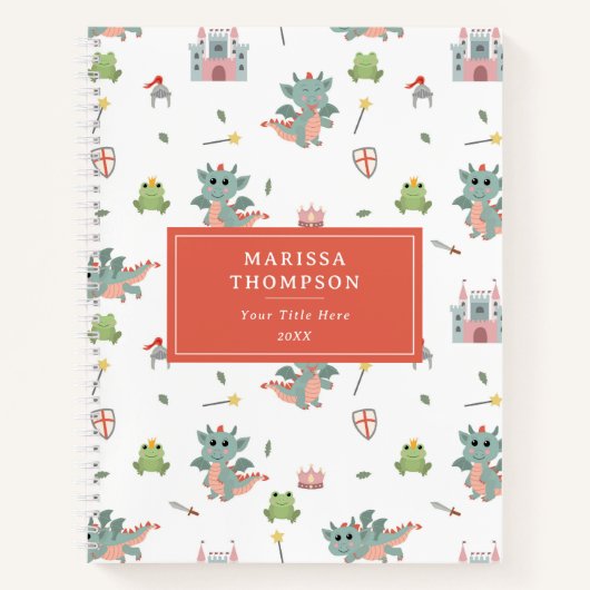Draken Ridders Sprookje Middeleeuws Kasteel Notitieboek (Voorkant)