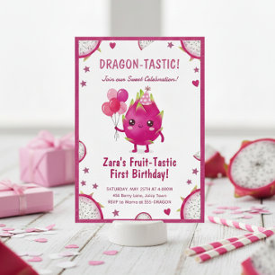 Draken-Tastisch Drakenfruit Eerste Verjaardag Kaart