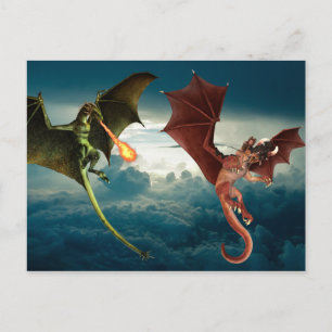 Draken Vuur Gevecht Fantasie Briefkaart