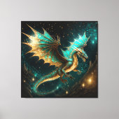 Draken zijn echt Blauwgroen goud ID1005 Canvas Afdruk (Voorkant)