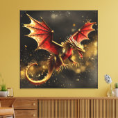 Draken zijn echt rood goud ID1005 Canvas Afdruk (Insitu (Woonkamer))