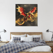 Draken zijn echt rood goud ID1005 Canvas Afdruk (Insitu (Slaapkamer))