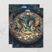 Drakenbakkerij met Kerstmagie Feestdagenkaart (Voorkant / Achterkant)