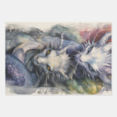 Drakenblauw rood inpakpapier vel (Voorkant 3)