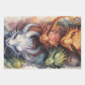 Drakenblauw rood inpakpapier vel (Voorkant 2)