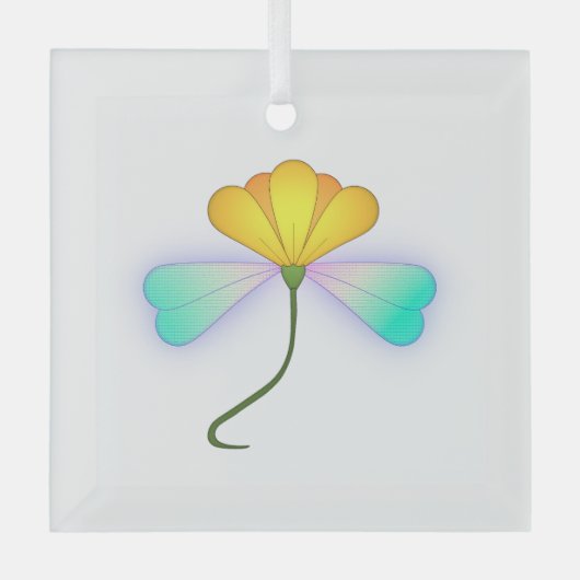 Drakenbloem Glas Ornament (Voorkant)