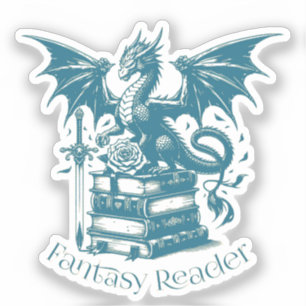 Drakenboeken en Fantasy Reader Sticker
