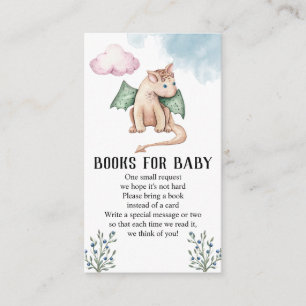 Drakenboeken voor het Baby shower van sproeiers vo Informatiekaartje