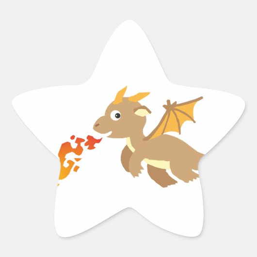 Drakenbrand in sprookje, gelukkige verjaardag, par ster sticker (Voorkant)