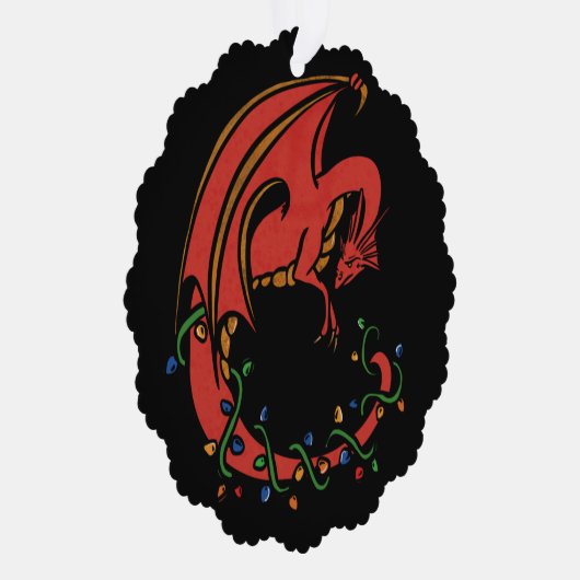 Drakencrèche Kerstmis Ornament Kaart (Rechts)