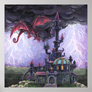 Drakendragon Kasteel Poster