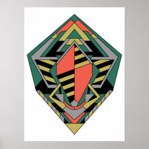 Drakenei Geometrisch Abstract Kleurrijk Poster