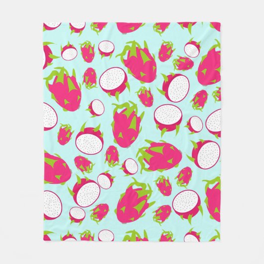 Drakenfruitpatroon Fleece Deken (Voorkant)