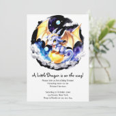 Drakengeïnspireerd Baby shower Kaart (Staand voorkant)