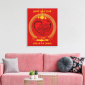 Drakenhart, jaar van de draak canvas afdruk (Insitu (Woonkamer))