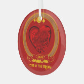Drakenhart, jaar van de draak glas ornament (Voorkant links)