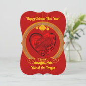 Drakenhart, jaar van de draak kaart (Staand voorkant)