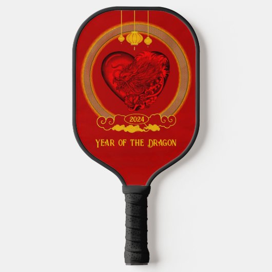 Drakenhart, jaar van de draak pickleball paddle (Voorkant)