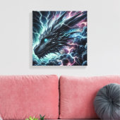 Drakenhoofd in een onweersbui met bliksem canvas afdruk (Insitu (Woonkamer))