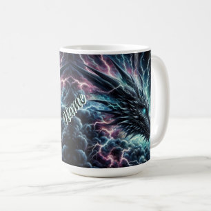 Drakenhoofd in een onweersbui met bliksem koffiemok