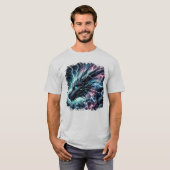 Drakenhoofd in een onweersbui met bliksem t-shirt (Voorkant volledig)