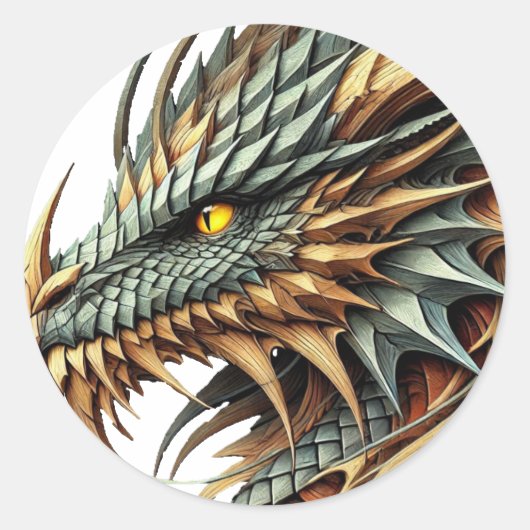 Drakenhoofd Ronde Sticker (Voorkant)