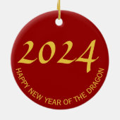 Drakenjaar goudrelig symbool Zodiac RO Keramisch Ornament (Achterkant)