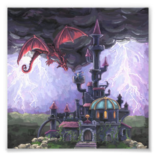 Drakenkasteel Foto Afdruk