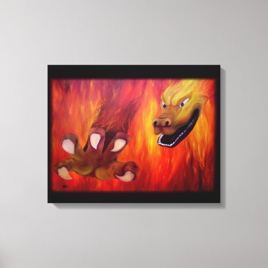 Drakenklauw - Rode draak Canvas Afdruk (Voorkant)