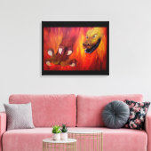 Drakenklauw - Rode draak Canvas Afdruk (Insitu (Woonkamer))