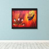Drakenklauw - Rode draak Canvas Afdruk (Insitu (Houten vloer))