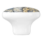 Drakenknoppen, witgouden drakenkunst keramische knop (Zijkant)