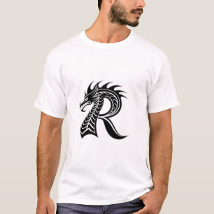 Drakenletter R – Koninklijke Initiële Ontwerp van T-shirt