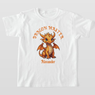 Drakenmeester Cute Oranje Draak Personaliseer T-shirt
