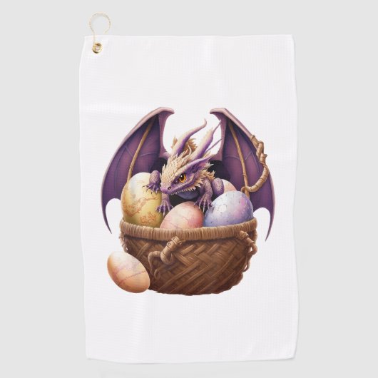 Drakenmeisje minnaar verzamelt paaseieren - Kinder Golfhanddoek (Voorkant)