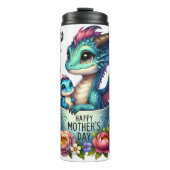 Drakenmoeder: Pup, Bloemen, Moederdag Thermosbeker (Voorkant)