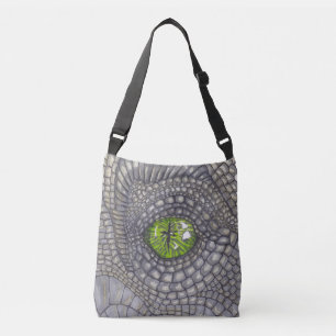 Drakenoog getekend met zwarte viltstiften crossbody tas