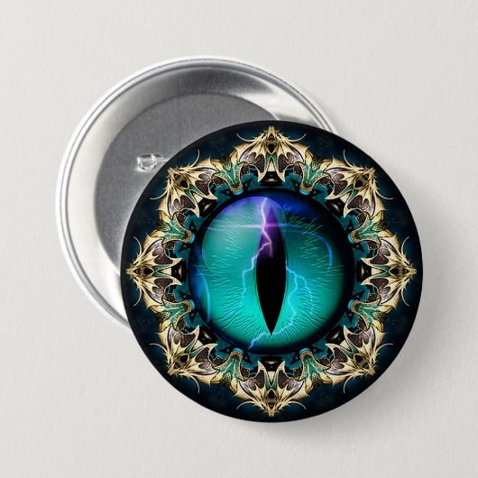 Drakenoog Ronde Button 7,6 Cm (Voorkant /achterkant)