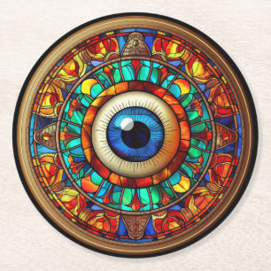 Drakenoog Ronde Kartonnen Onderzetter