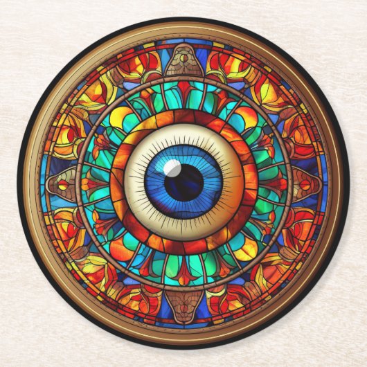 Drakenoog Ronde Kartonnen Onderzetter (Voorkant)