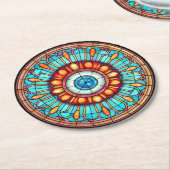 Drakenoog Ronde Kartonnen Onderzetter (Gebogen)